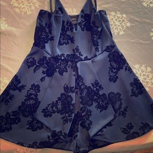 Navy blue mini romper type skirt/shorts